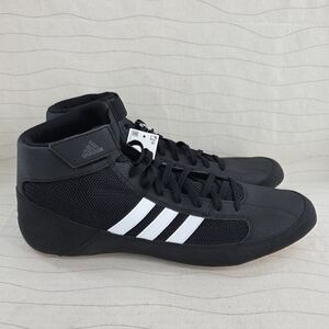 Adidas Mens HVC 2 Black White Wrestling Lace-Up Athletic Shoes AQ3325 Sz 15 NEW